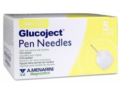 Menarini Glucoject Pen Needles 5mm x31G, 100 uds