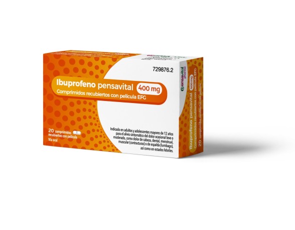 Pensavital Ibuprofeno 400mg EFG OTC, 20 comprimidos recubiertos