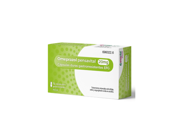 Pensavital Omeprazol 20mg EFG OTC, 14 cápsulas gastrorresistentes (blíster)