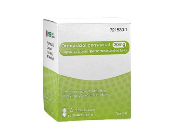 Pensavital Omeprazol 20mg EFG OTC, 14 cápsulas gastrorresistentes (bote)