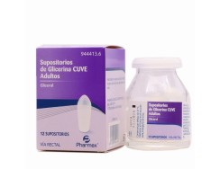 Pharmex CUVE Supositorios de glicerina (Adultos) 3g, 12 supositorios