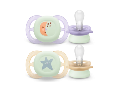 PHILIPS AVENT 2 Chupetes Ultra Start Nighttime 0-2M niña