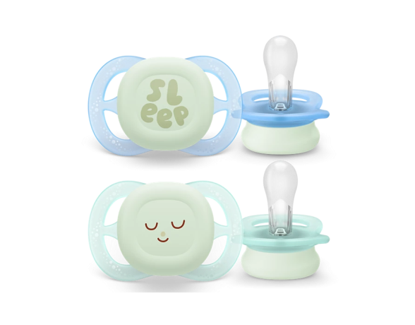 PHILIPS AVENT 2 Chupetes Ultra Start Nighttime 0-2M niño