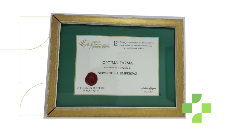 1er premio en la categoría de Servicios a empresas en Premios Andalucía Excelente